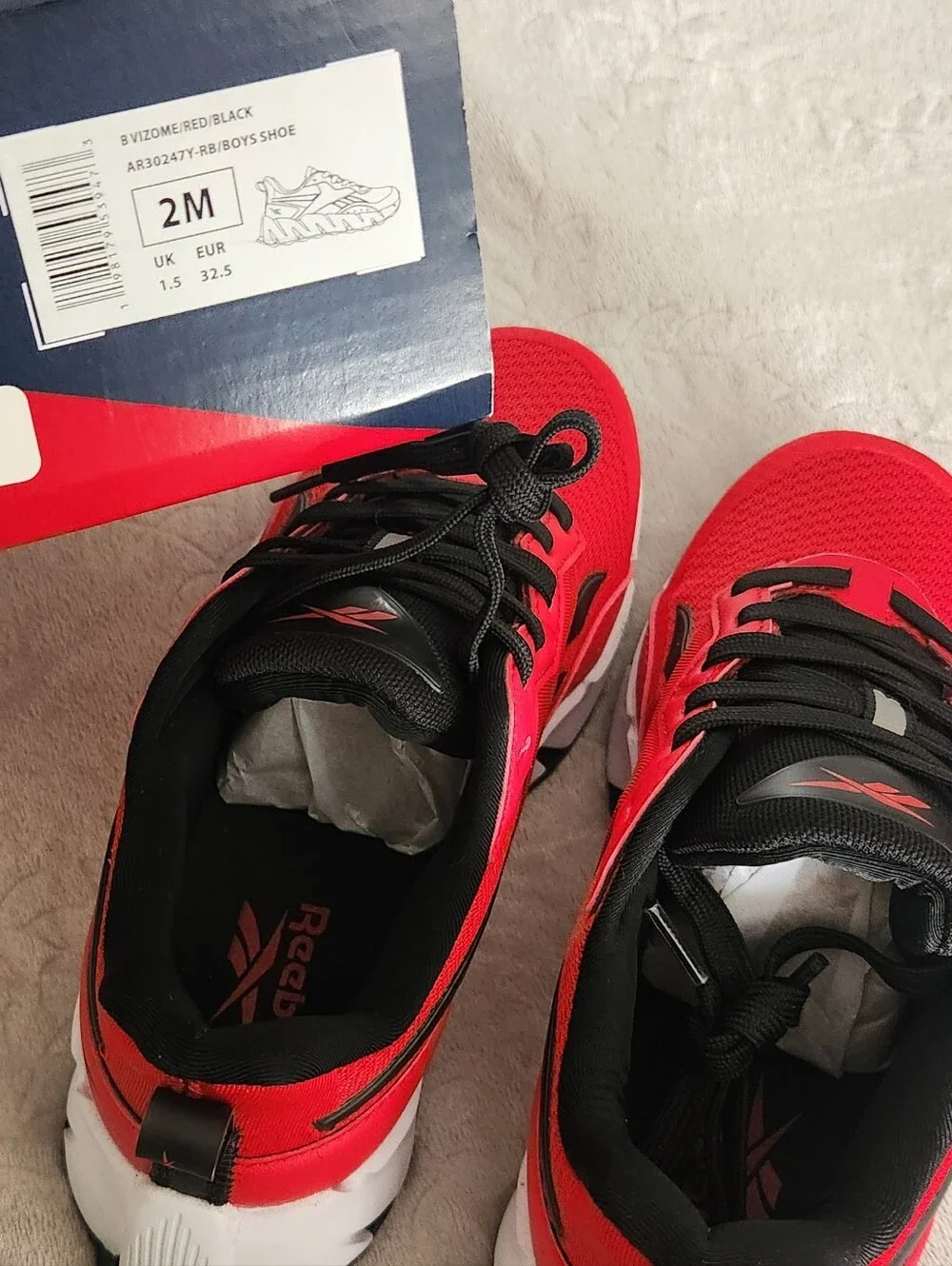 Reebok Kids' Red and Black Athletic Sneakers